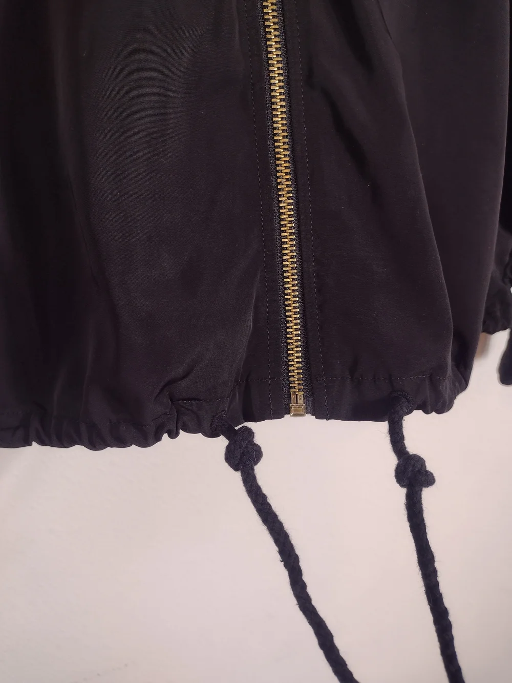 Michael Kors Black Hooded Drawstring Zip Up Windbreaker Jacket Women's Large